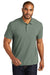 Port Authority K867 Mens C-FREE Pique Short Sleeve Polo Shirt Heather Dark Green Model Front