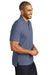 Port Authority K867 Mens C-FREE Pique Short Sleeve Polo Shirt Heather Navy Blue Model Side