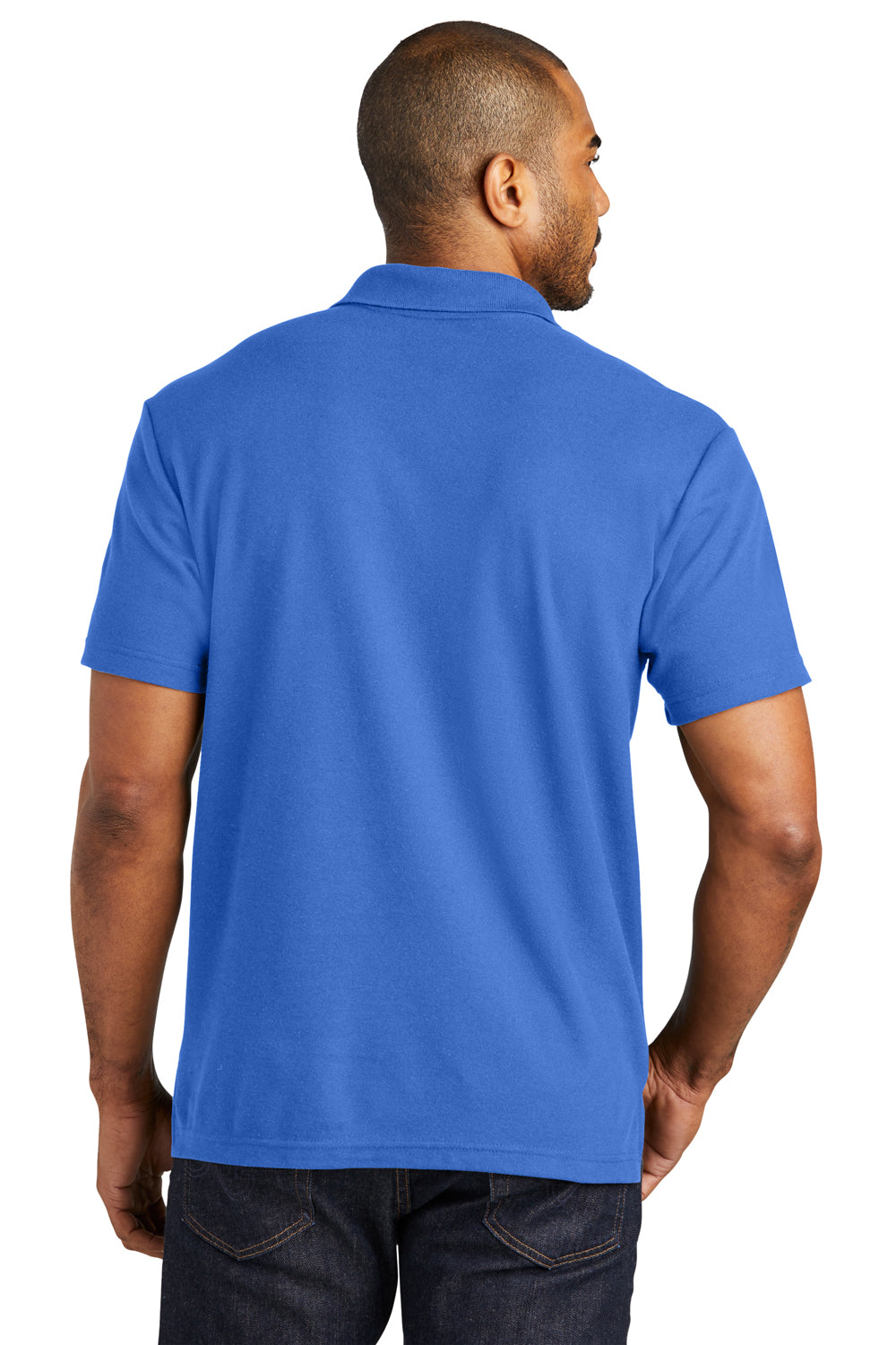 Port Authority K867 Mens C-FREE Pique Short Sleeve Polo Shirt True Blue Model Back