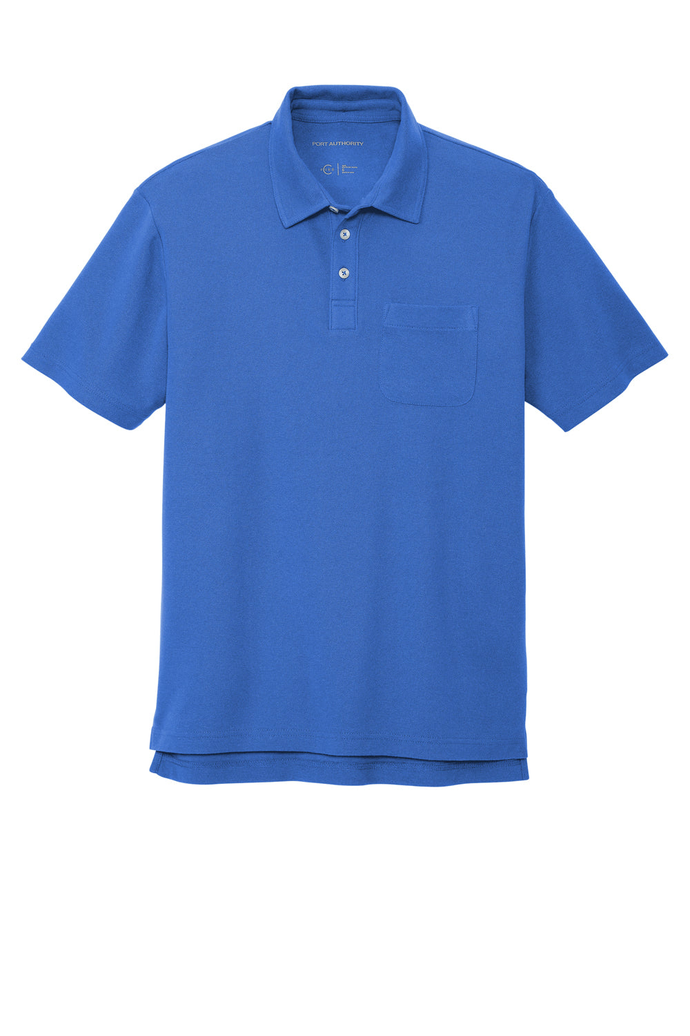 Port Authority K868 Mens C-FREE Pique Short Sleeve Polo Shirt w/ Pocket True Blue Flat Front