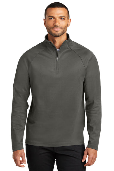 Port Authority K870 Mens C-FREE Cypress 1/4 Zip Sweatshirt Steel Grey Model Front