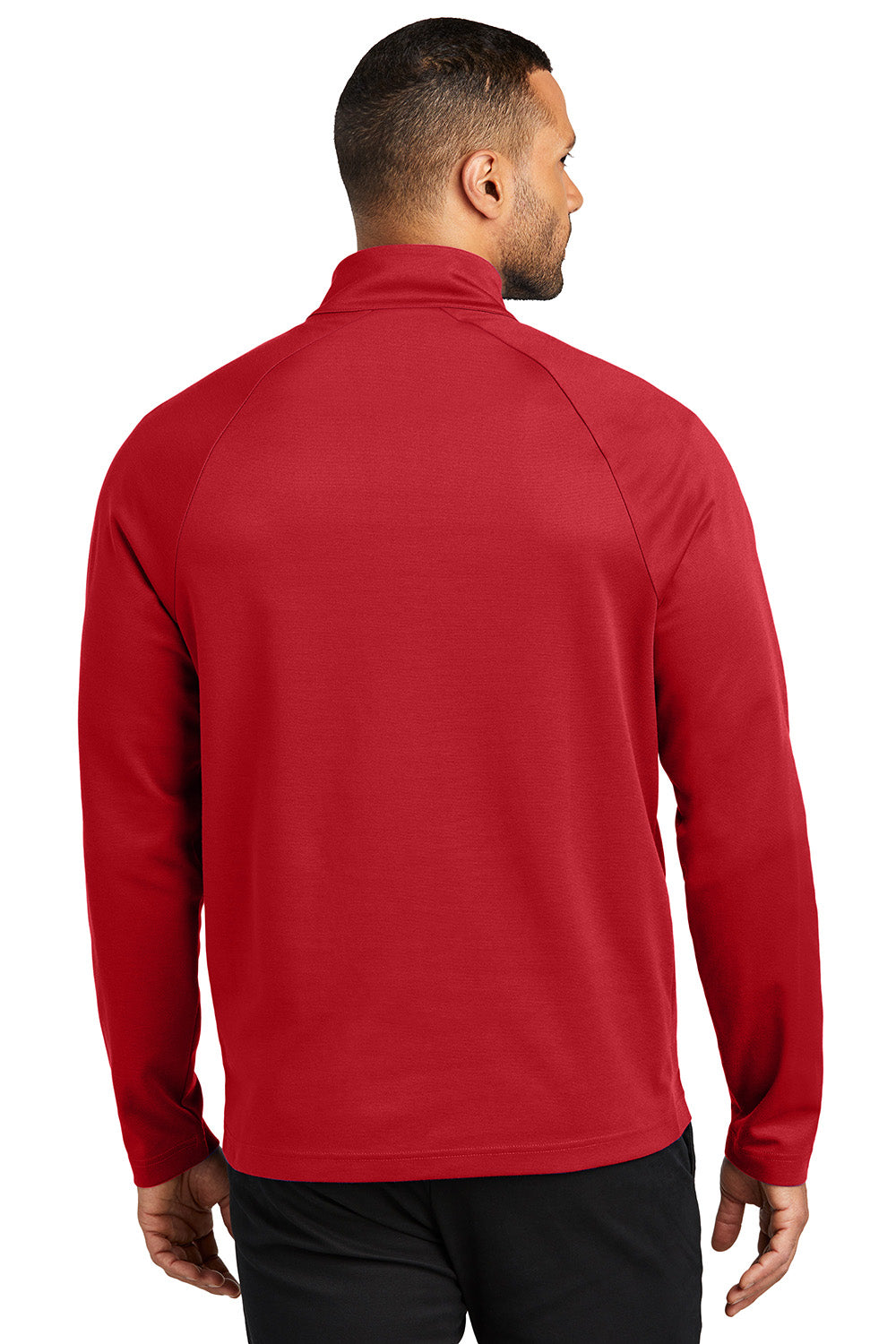 Port Authority K870 Mens C-FREE Cypress 1/4 Zip Sweatshirt Rich Red Model Back