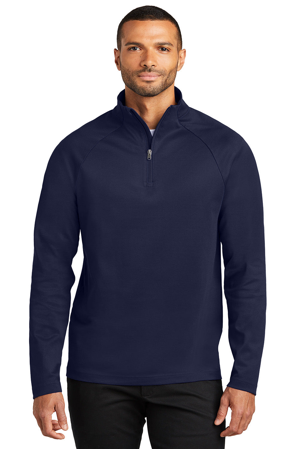 Port Authority K870 Mens C-FREE Cypress 1/4 Zip Sweatshirt True Navy Blue Model Front