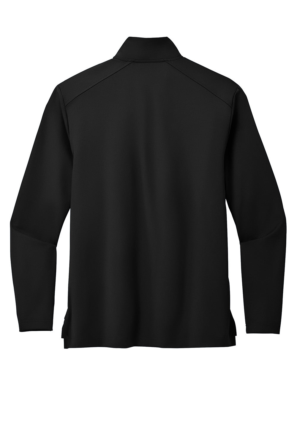 Port Authority K880 Mens C-FREE Double Knit 1/4 Zip Sweatshirt Deep Black Flat Back