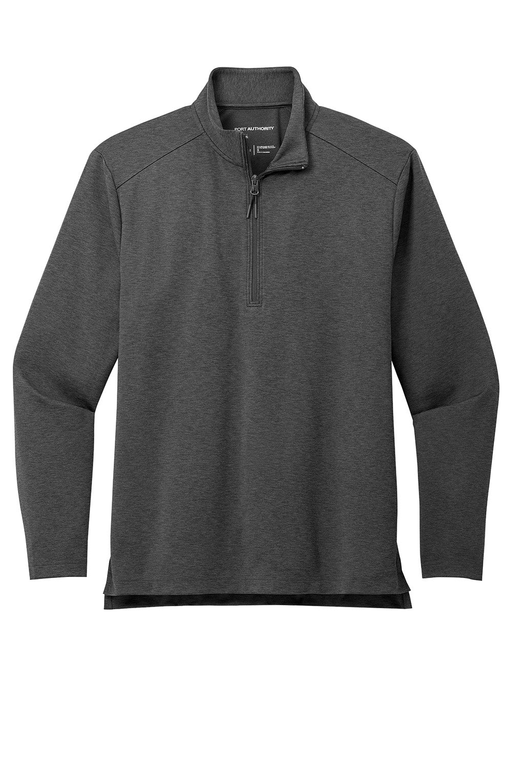 Port Authority K880 Mens C-FREE Double Knit 1/4 Zip Sweatshirt Heather Steel Grey Flat Front