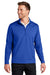 Port Authority K880 Mens C-FREE Double Knit 1/4 Zip Sweatshirt True Royal Blue Model Front