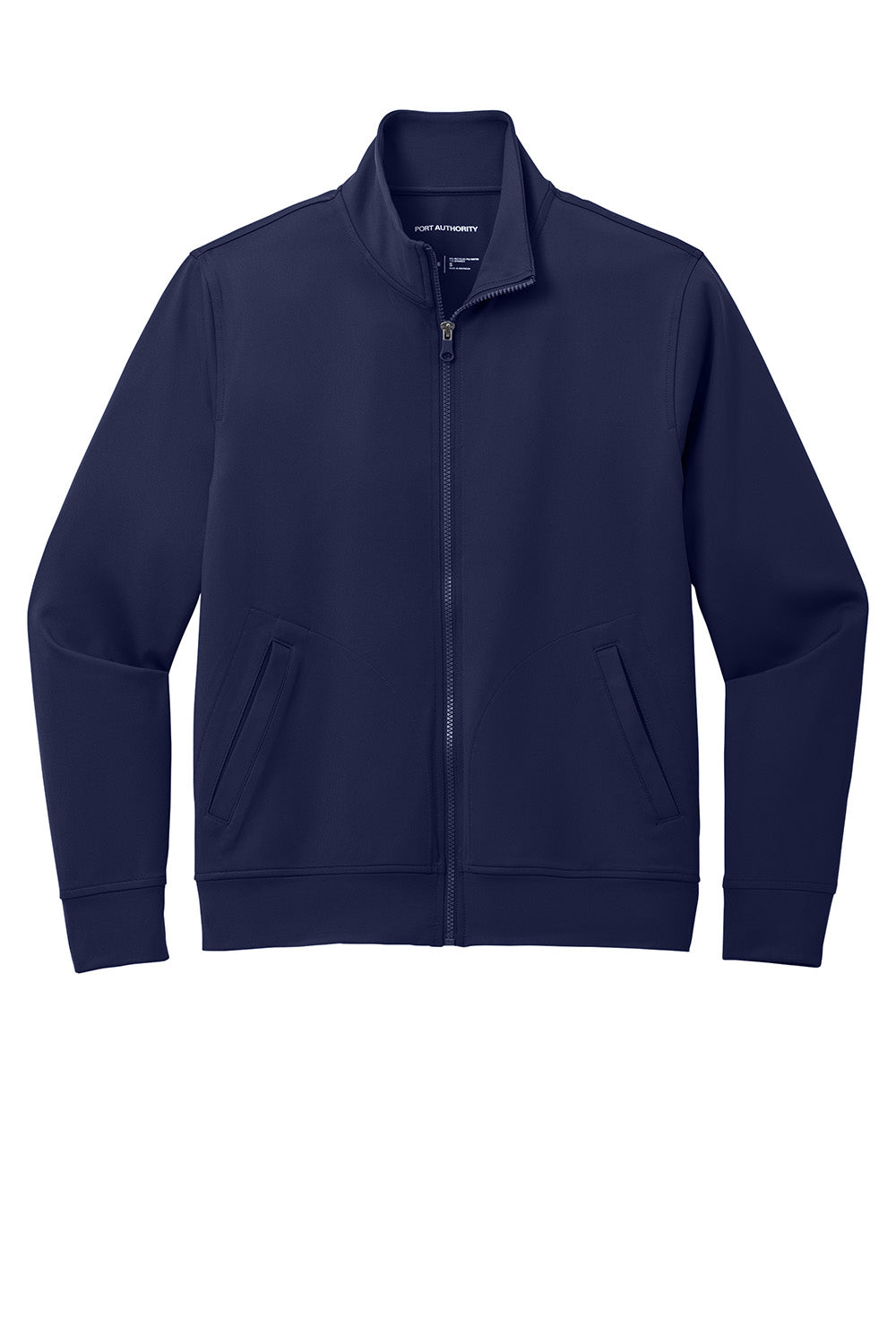 Port Authority K881 Mens C-FREE Double Knit Full Zip Sweatshirt True Navy Blue Flat Front