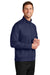 Port Authority K881 Mens C-FREE Double Knit Full Zip Sweatshirt True Navy Blue Model Side