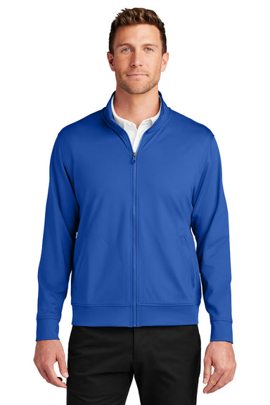 Port Authority K881 Mens C-FREE Double Knit Full Zip Sweatshirt True Royal Blue Model Front