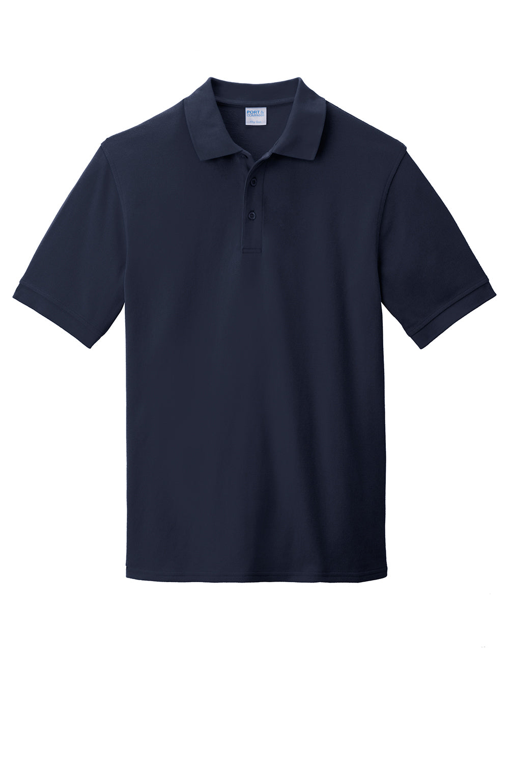 Port & Company KP1500 Mens Stain Resistant Short Sleeve Polo Shirt Deep Navy Blue Flat Front