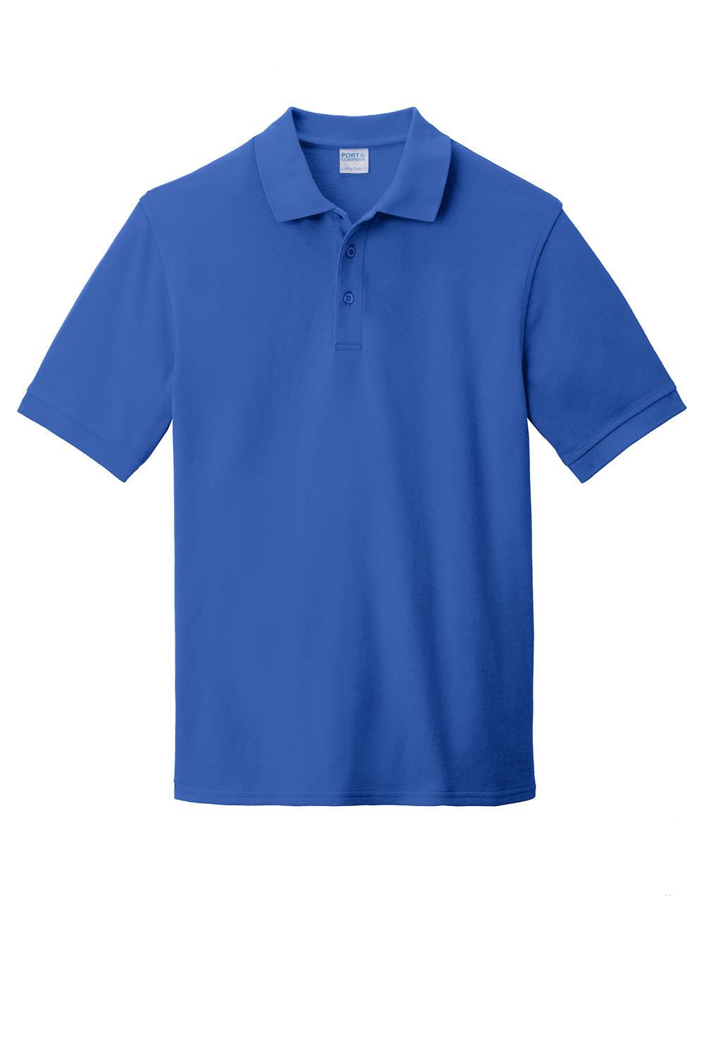 Port & Company KP1500 Mens Stain Resistant Short Sleeve Polo Shirt Royal Blue Flat Front