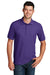 Port & Company KP155 Mens Core Stain Resistant Short Sleeve Polo Shirt Purple Model Front