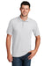 Port & Company KP155 Mens Core Stain Resistant Short Sleeve Polo Shirt White Model Front