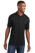 Port & Company KP55P Mens Core Stain Resistant Short Sleeve Polo Shirt w/ Pocket Jet Black Model Front