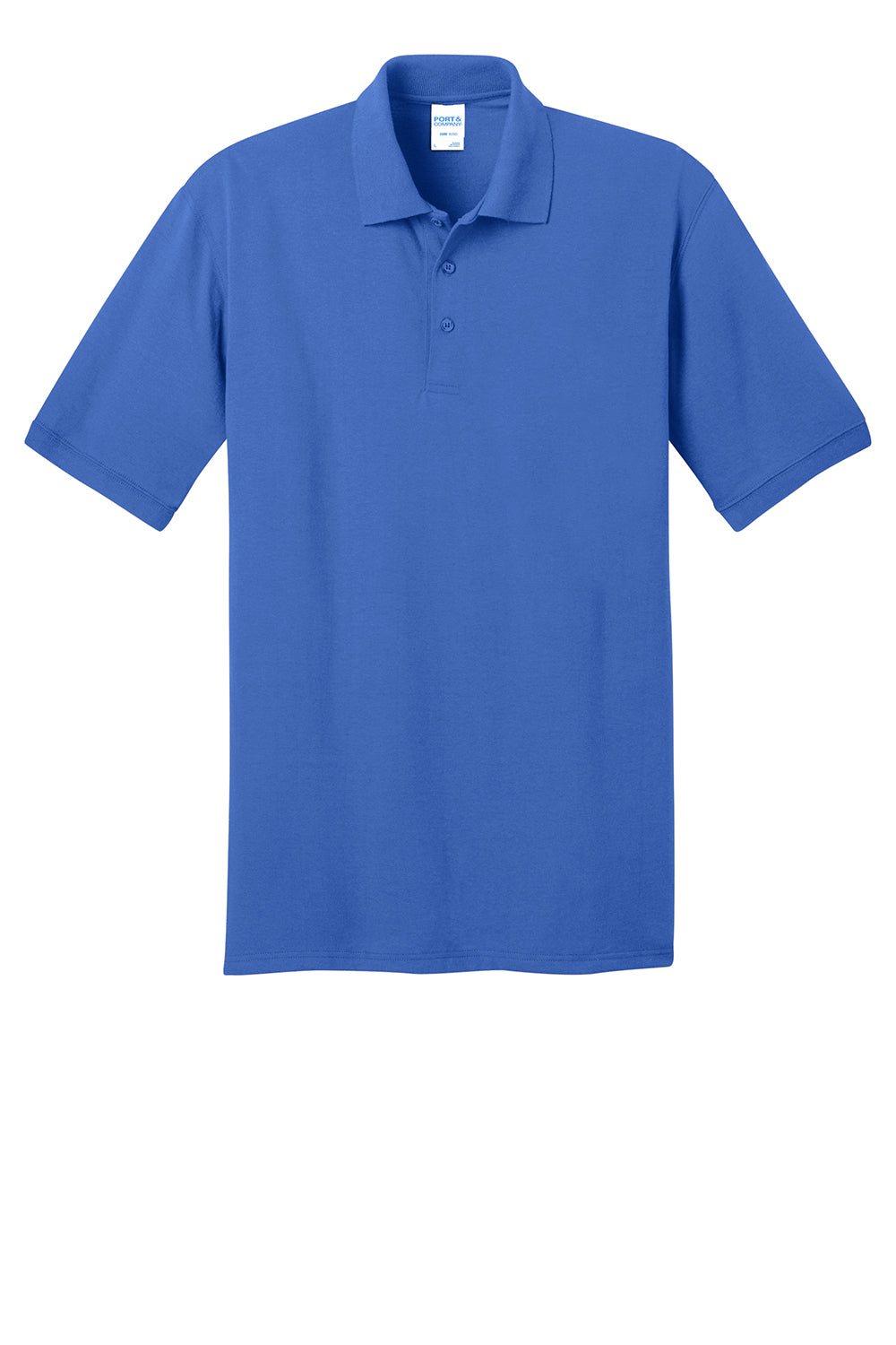 Port & Company KP55P Mens Core Stain Resistant Short Sleeve Polo Shirt w/ Pocket Royal Blue Flat Front