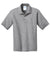 Port & Company KP55Y Youth Core Stain Resistant Short Sleeve Polo Shirt Heather Grey Flat Front