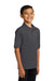 Port & Company KP55Y Youth Core Stain Resistant Short Sleeve Polo Shirt Charcoal Grey Model 3q