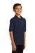 Port & Company KP55Y Youth Core Stain Resistant Short Sleeve Polo Shirt Deep Navy Blue Model 3q