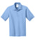 Port & Company KP55Y Youth Core Stain Resistant Short Sleeve Polo Shirt Light Blue Flat Front