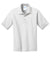 Port & Company KP55Y Youth Core Stain Resistant Short Sleeve Polo Shirt White Flat Front