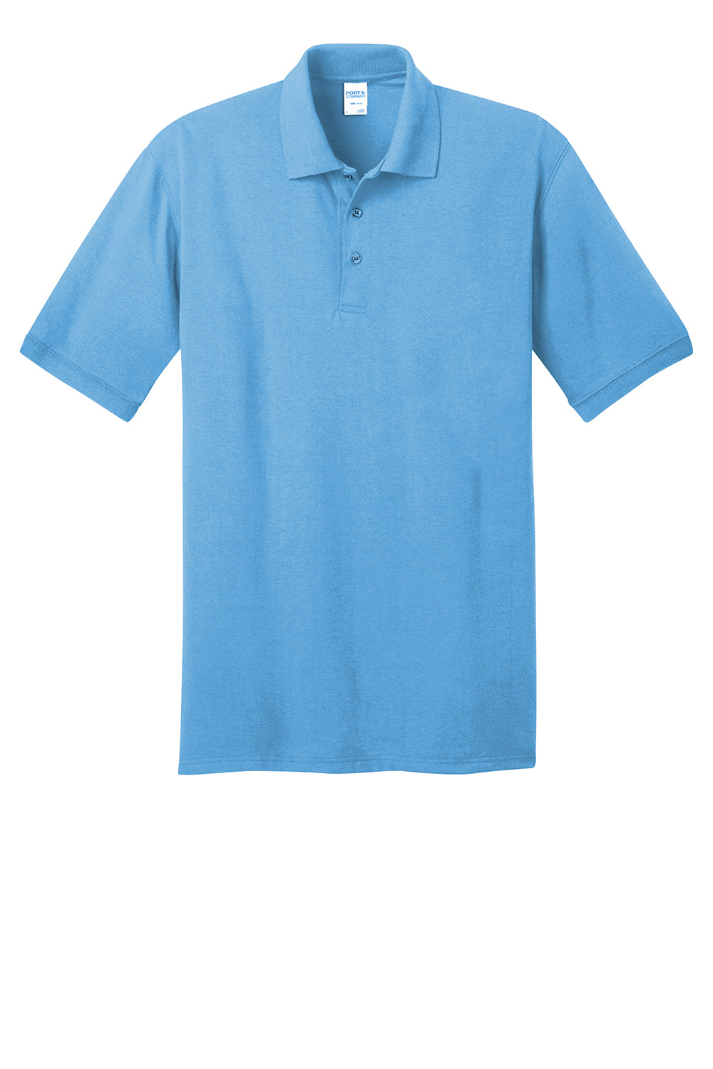 Port & Company KP55/KP55T Mens Core Stain Resistant Short Sleeve Polo Shirt Aquatic Blue Flat Front