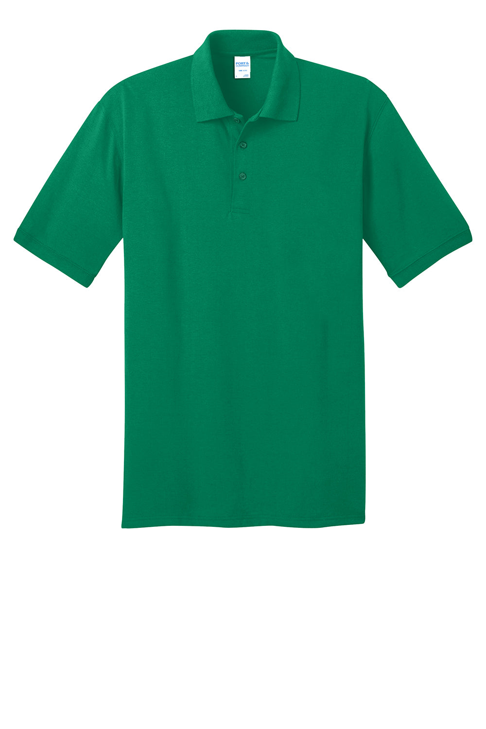 Port & Company KP55/KP55T Mens Core Stain Resistant Short Sleeve Polo Shirt Kelly Green Flat Front