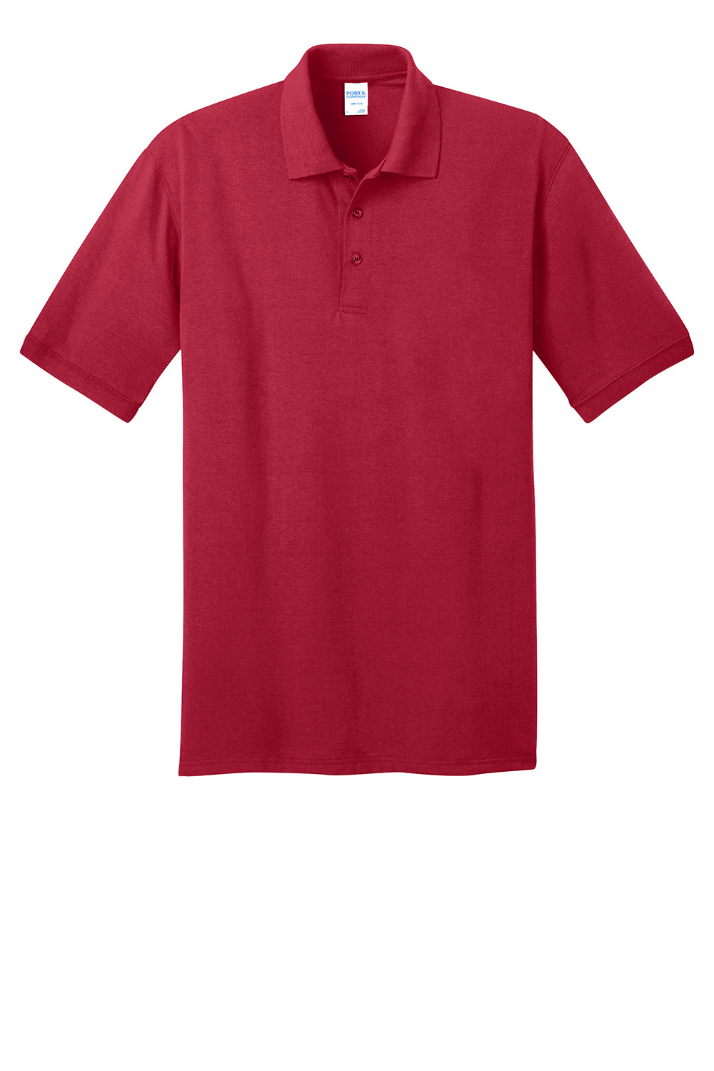 Port & Company KP55/KP55T Mens Core Stain Resistant Short Sleeve Polo Shirt Red Flat Front