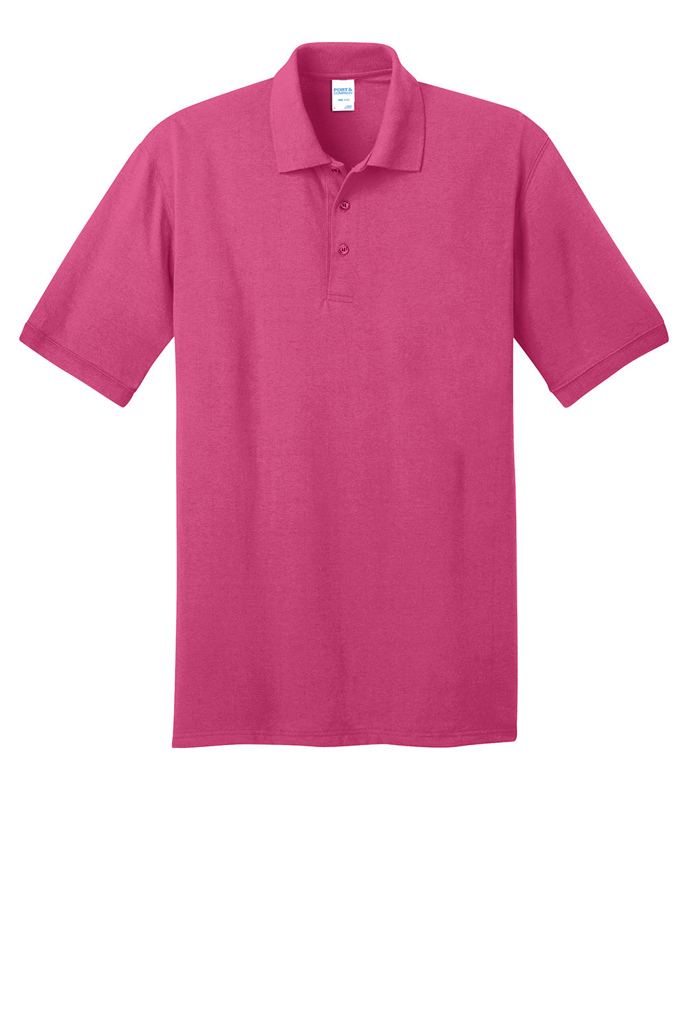 Port & Company KP55/KP55T Mens Core Stain Resistant Short Sleeve Polo Shirt Sangria Pink Flat Front