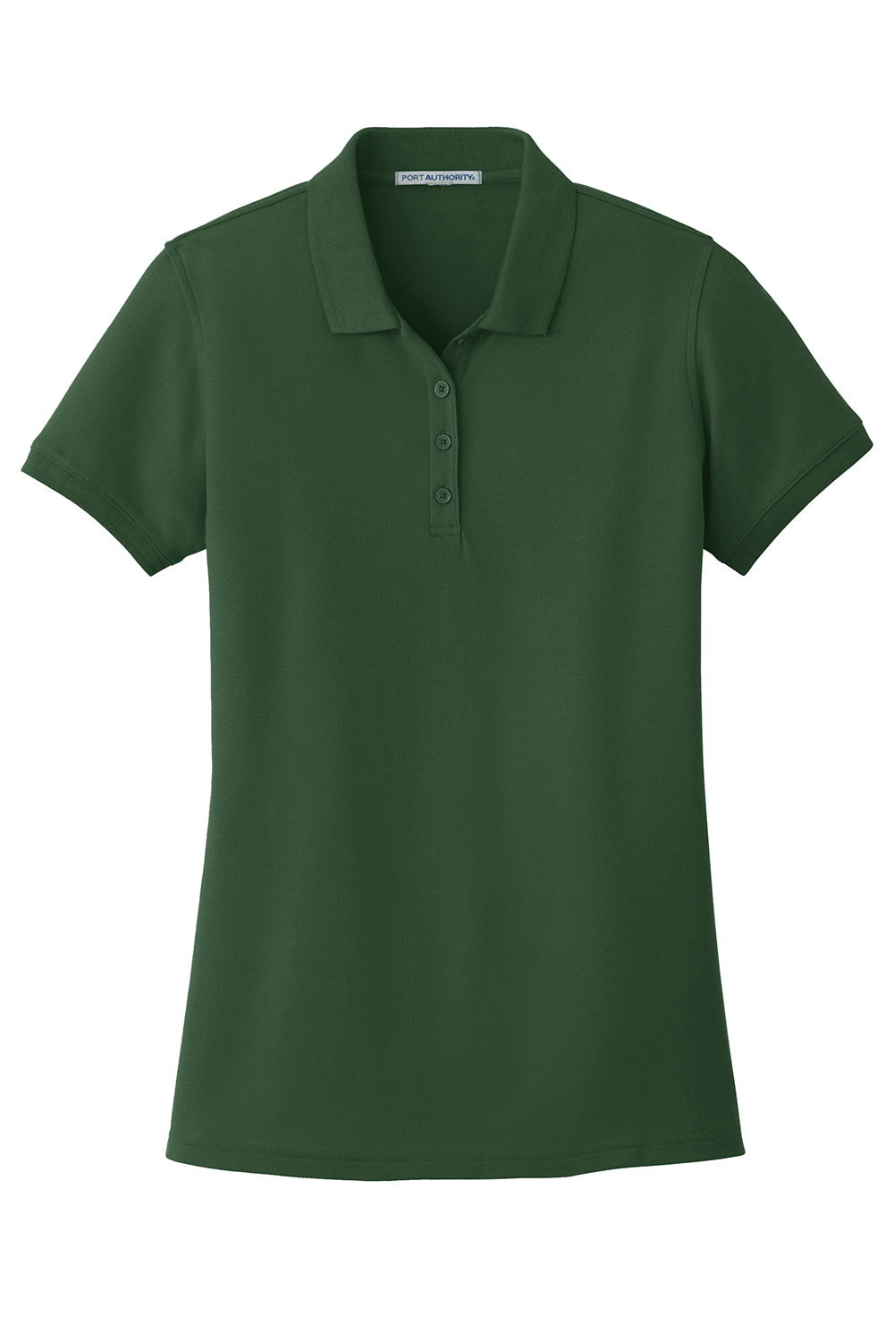 Port Authority L100 Womens Core Classic Short Sleeve Polo Shirt Deep Forest Green Flat Front