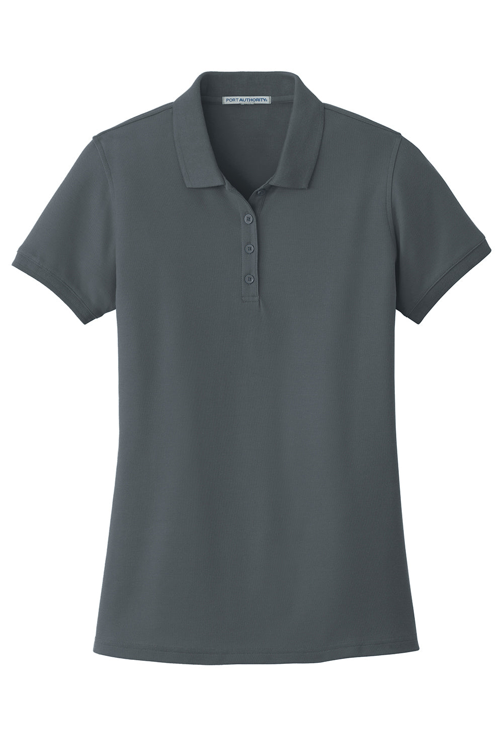 Port Authority L100 Womens Core Classic Short Sleeve Polo Shirt Graphite Grey Flat Front