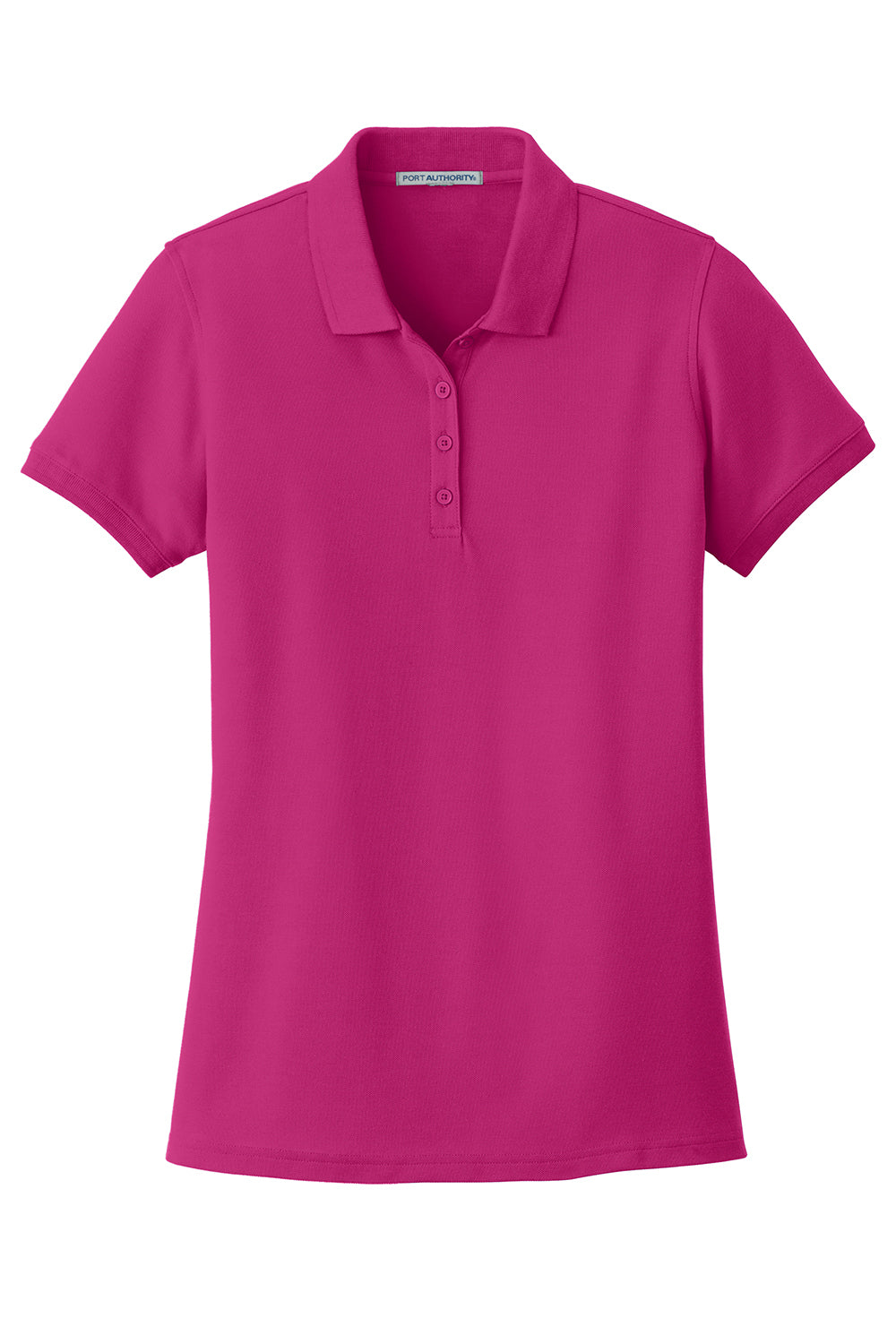 Port Authority L100 Womens Core Classic Short Sleeve Polo Shirt Azalea Pink Flat Front