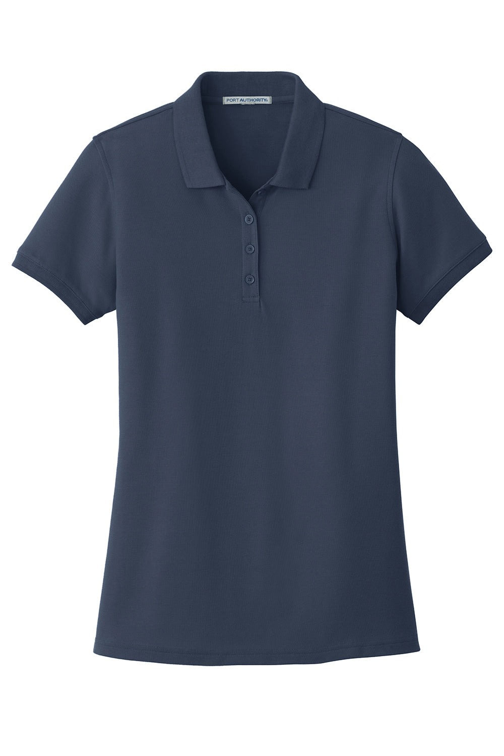 Port Authority L100 Womens Core Classic Short Sleeve Polo Shirt River Navy Blue Flat Front