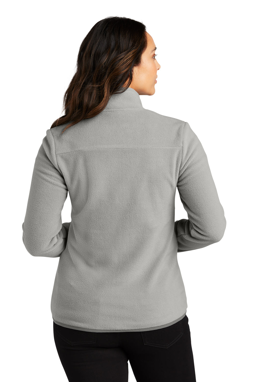 Port Authority L110 Womens Connection Pill Resistant Fleece Full Zip Jacket Gusty Grey Model Back