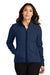 Port Authority L110 Womens Connection Pill Resistant Fleece Full Zip Jacket River Navy Blue Model Front