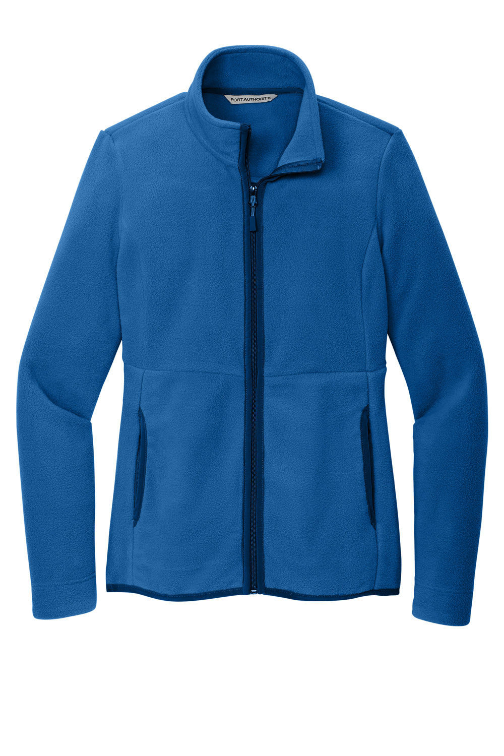 Port Authority L110 Womens Connection Pill Resistant Fleece Full Zip Jacket True Blue Flat Front