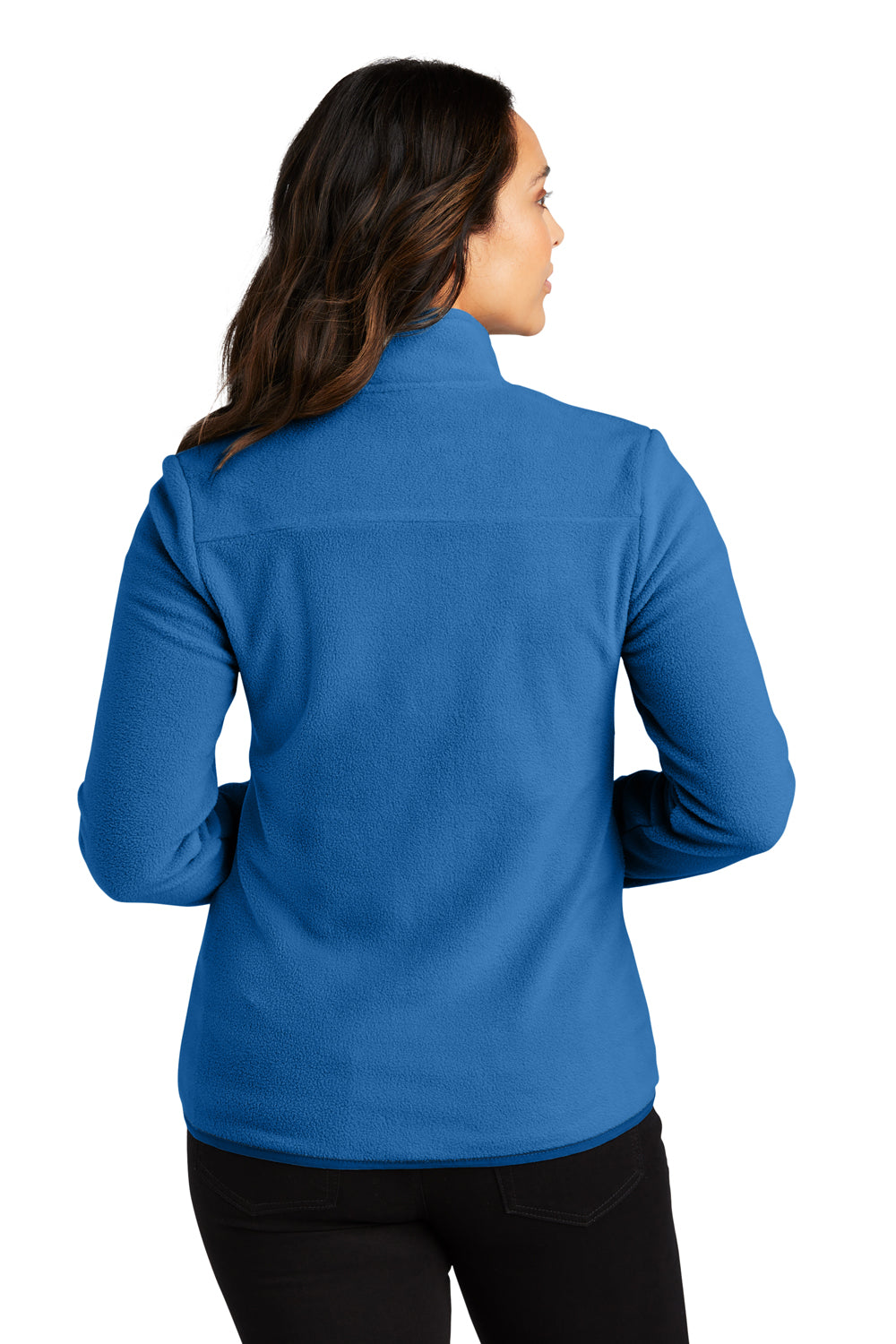 Port Authority L110 Womens Connection Pill Resistant Fleece Full Zip Jacket True Blue Model Back