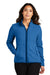 Port Authority L110 Womens Connection Pill Resistant Fleece Full Zip Jacket True Blue Model Front