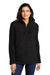 Port Authority L130 Womens Cozy Sherpa Fleece 1/4 Zip Jacket Black Model Front