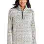 Port Authority Womens Cozy Sherpa Fleece 1/4 Zip Jacket - Heather Grey