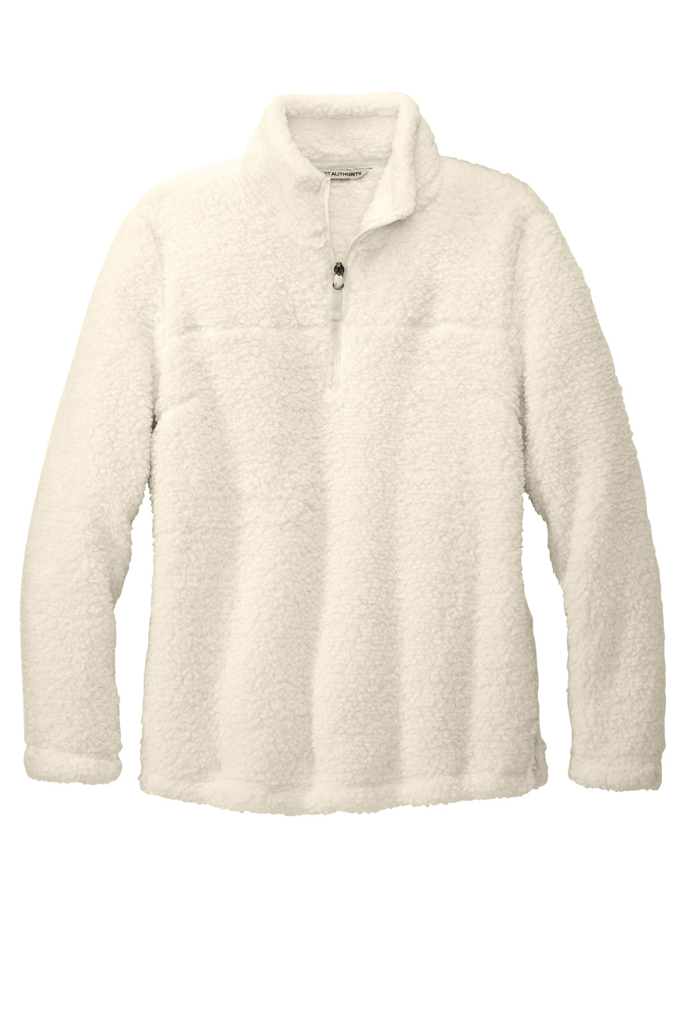 Port Authority L130 Womens Cozy Sherpa Fleece 1/4 Zip Jacket Marshmallow White Flat Front