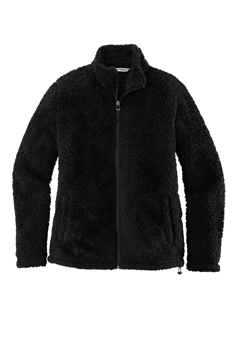 Port Authority L131 Womens Cozy Sherpa Fleece Full Zip Jacket Black Flat Front