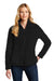 Port Authority L131 Womens Cozy Sherpa Fleece Full Zip Jacket Black Model Front