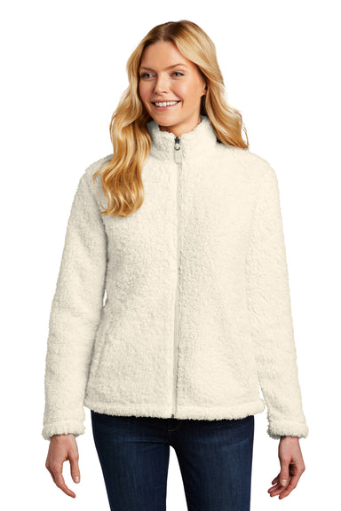 Port Authority L131 Womens Cozy Sherpa Fleece Full Zip Jacket Marshmallow Model Front