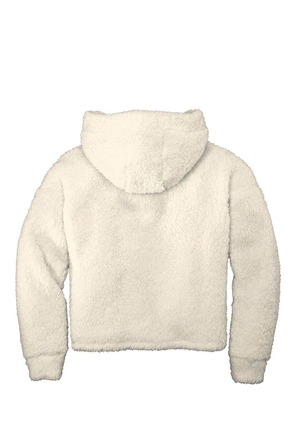 Port Authority L132 Womens Cozy Sherpa Fleece Hooded Sweatshirt Hoodie Marshmallow Flat Back