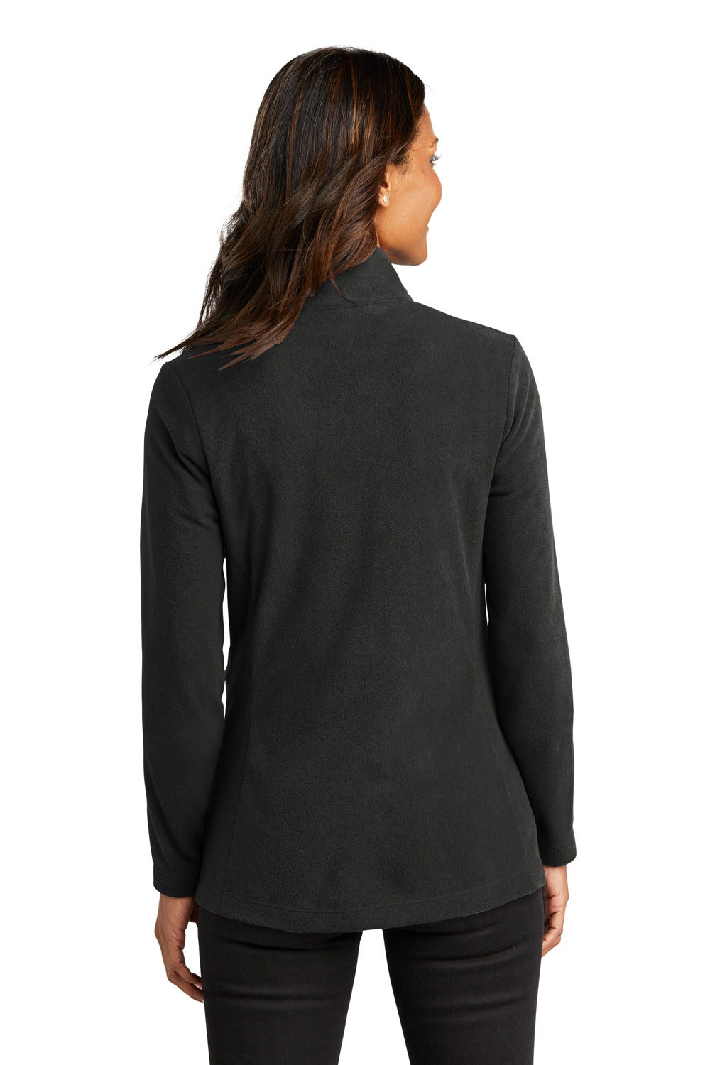 Port Authority L151 Womens Accord Pill Resistant Microfleece Full Zip Jacket Black Model Back