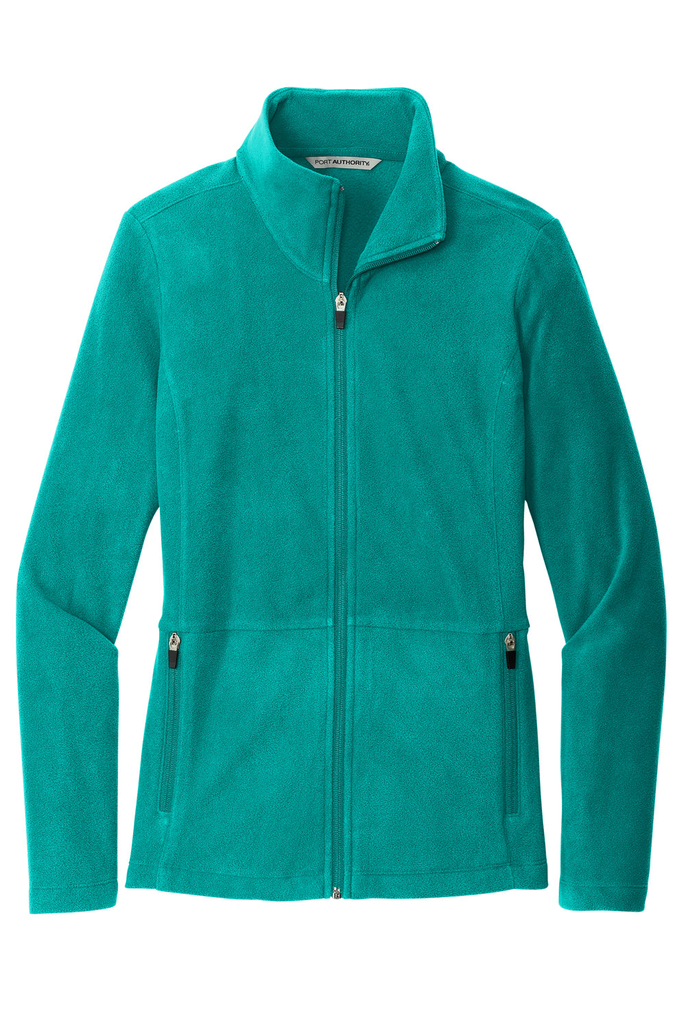 Port Authority L151 Womens Accord Pill Resistant Microfleece Full Zip Jacket Teal Blue Flat Front