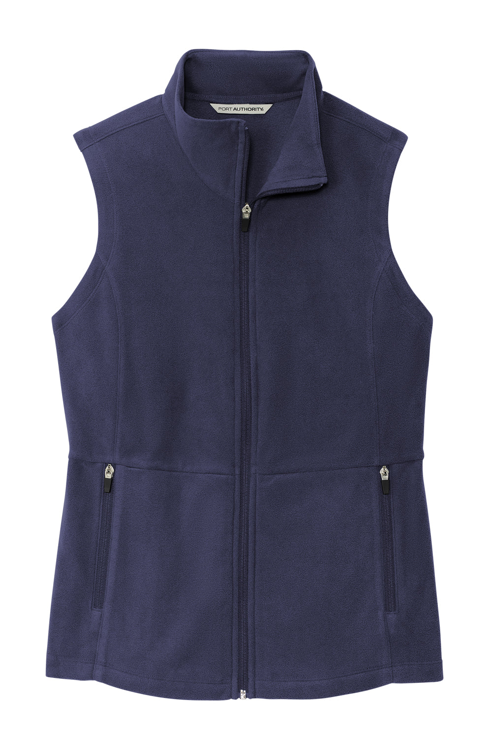 Port Authority L152 Womens Accord Pill Resistant Microfleece Full Zip Vest Navy Blue Flat Front