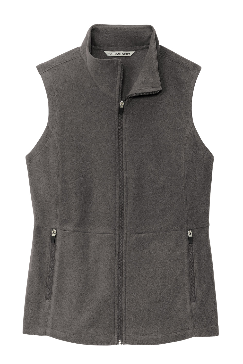 Port Authority L152 Womens Accord Pill Resistant Microfleece Full Zip Vest Pewter Grey Flat Front