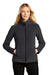 Port Authority L211 Womens Ultra Warm Brushed Fleece Full Zip Jacket Graphite Grey/Deep Black Model Front