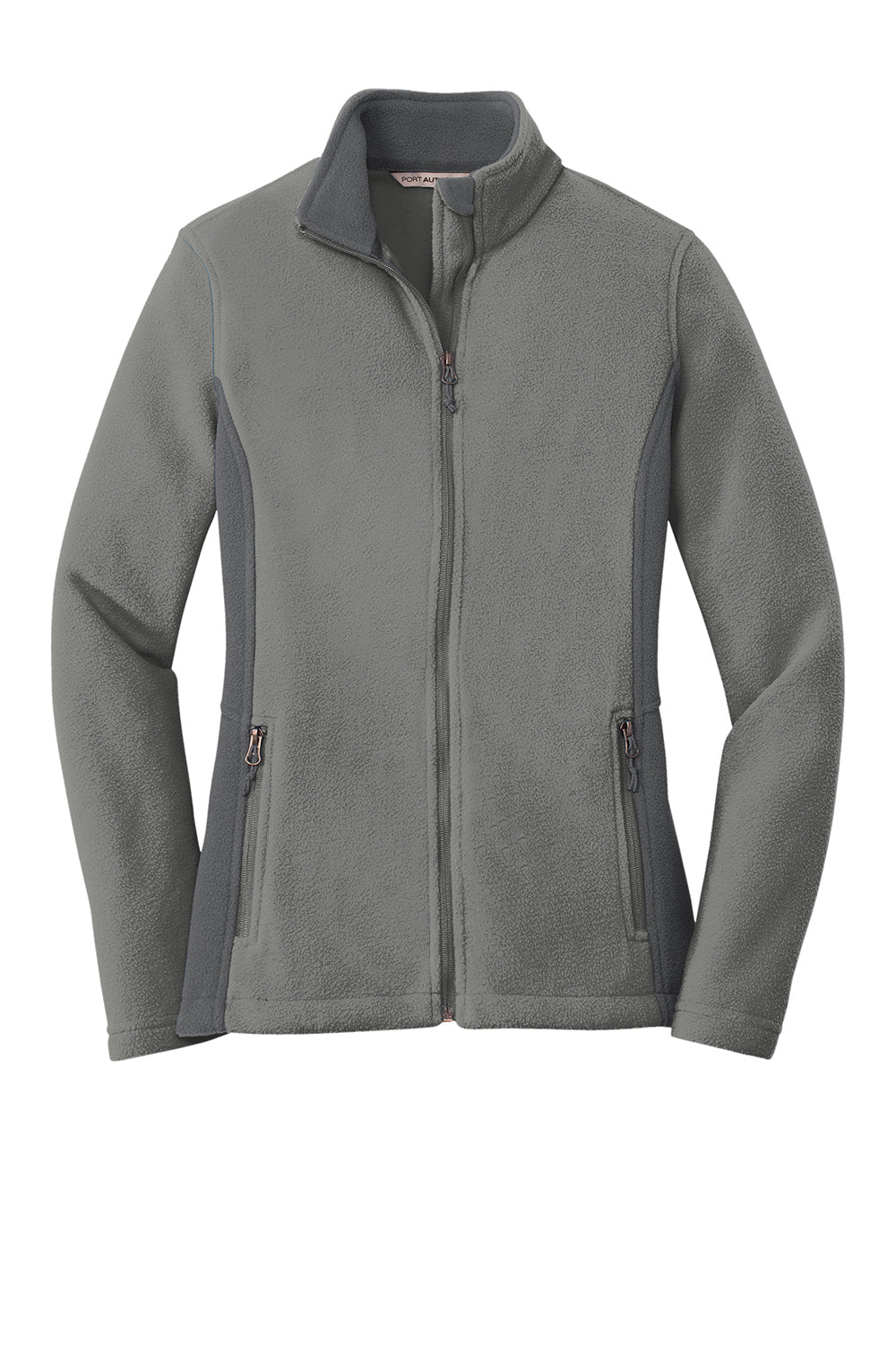 Port Authority L216 Womens Full Zip Fleece Jacket Deep Smoke Grey/Battleship Grey Flat Front